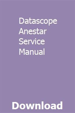 Datascope Anestar Service Manual